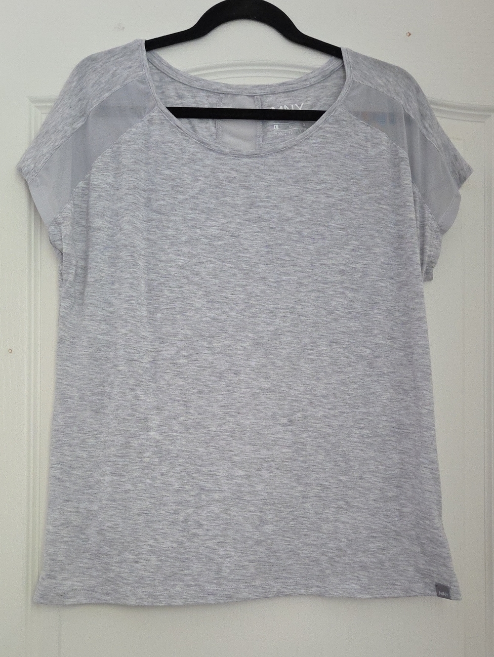 Marc New York Light Gray Short Sleeve Crewneck Top